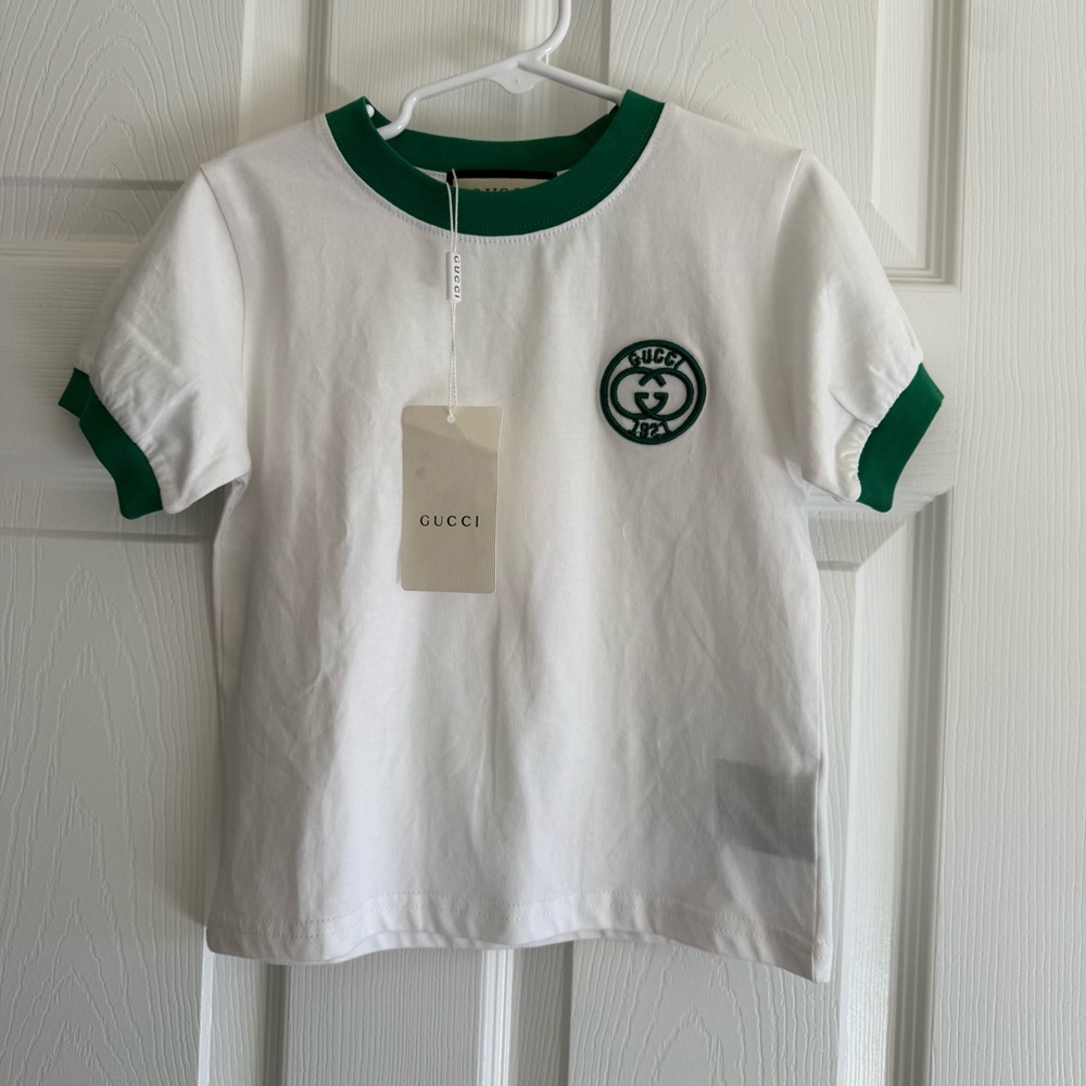 Gucci White and Green T-Shirt